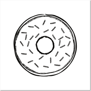 Basic Sketch of Donut Covered with Sprinkles Posters and Art